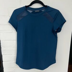 Oiselle run top yoga active wear shirt with sheer cut outs - 6